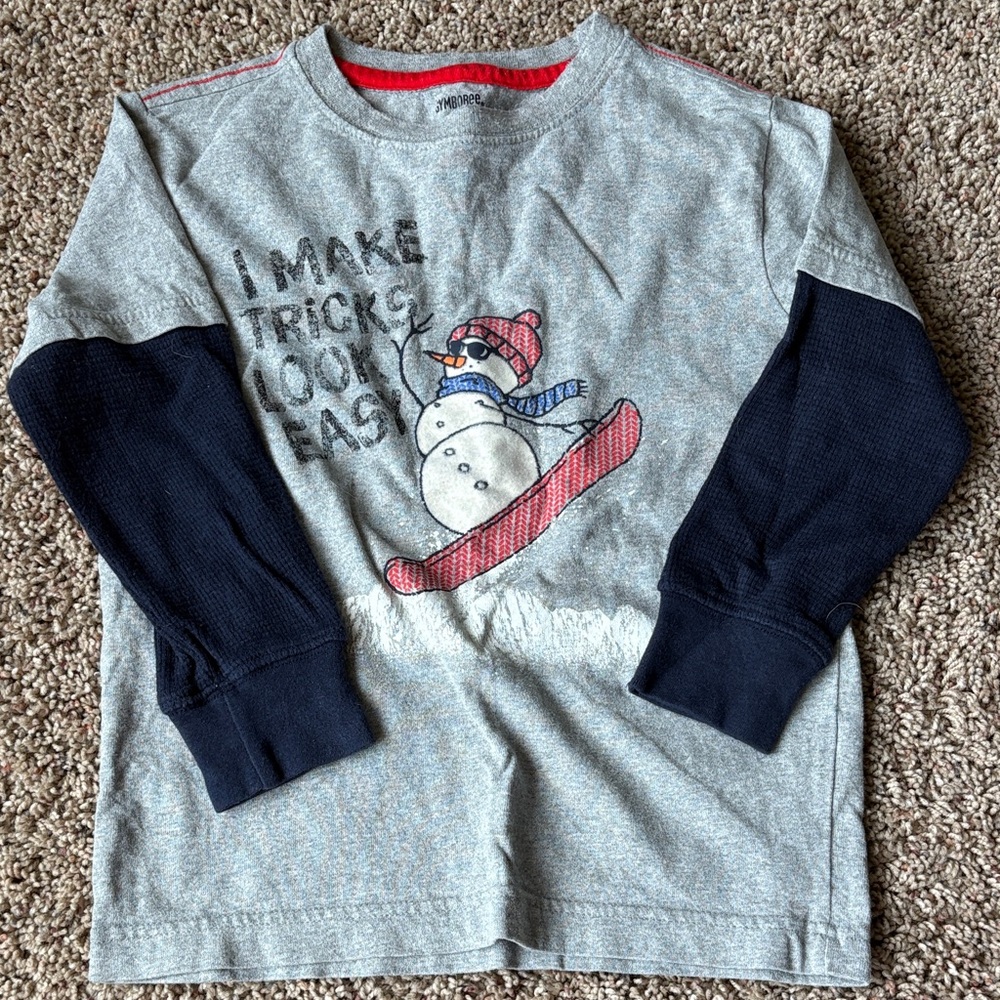 Boys Gymboree Snowman Long Sleeve Tee - size 6